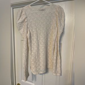 LOFT size medium lace puff sleeve blouse